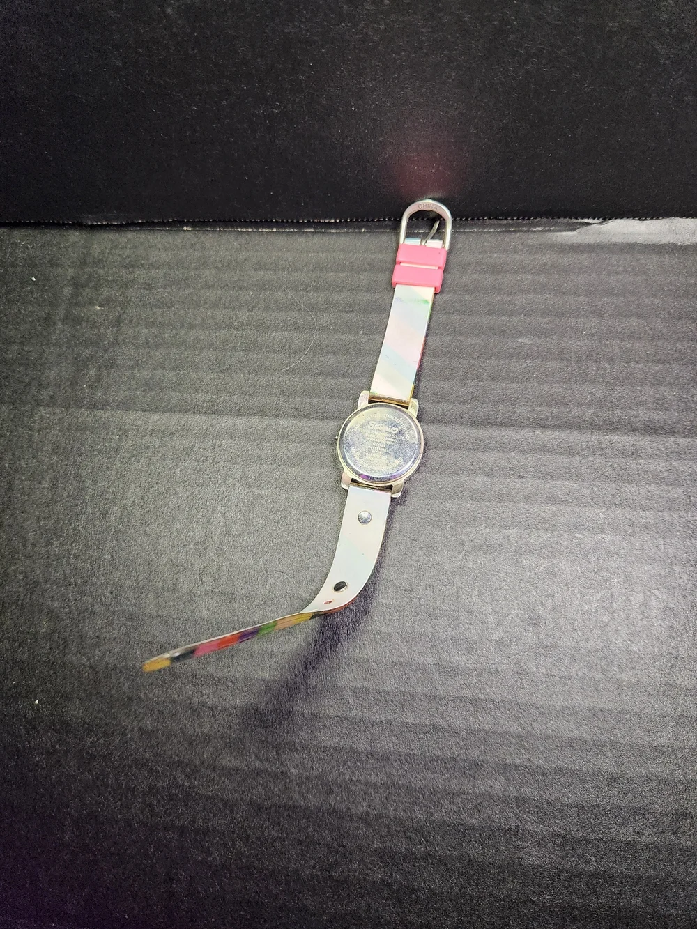 Hello Kitty Rainbow Stripe Silicone Kids Watch - Pink/Multicolor